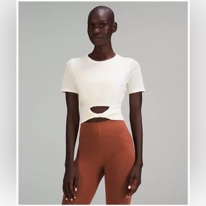 Lululemon cropped cotton ribbed-band tee